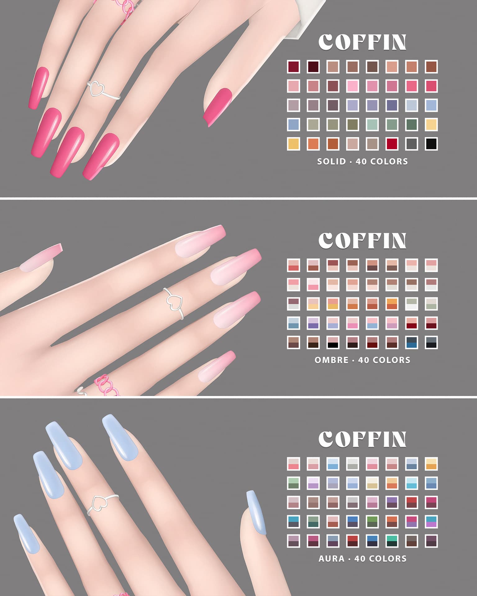 Галерея мода Большой сет ногтей Petal Blush Nails Collection #2